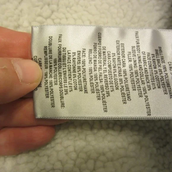 VTG LEVI STRAUS FAUX LEATHER TRUCKER JACKET, W/FAUX SHERPA LINING, LARGE - Picture 8 of 16